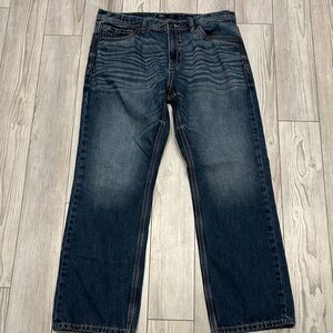 BKE Mens Dark Blue Straight-Leg Jeans Size 36/30 Preowned Nice Condition